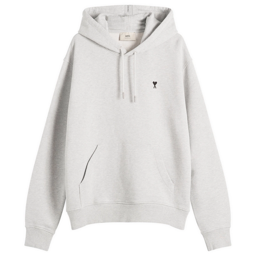 AMI Paris Men's Loopback Light Fleece ADC Hoodie Gris Cendre Chine